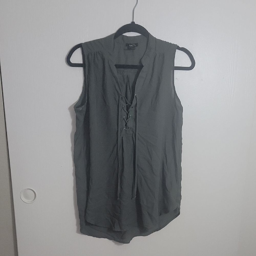 Sleeveless Olive Top